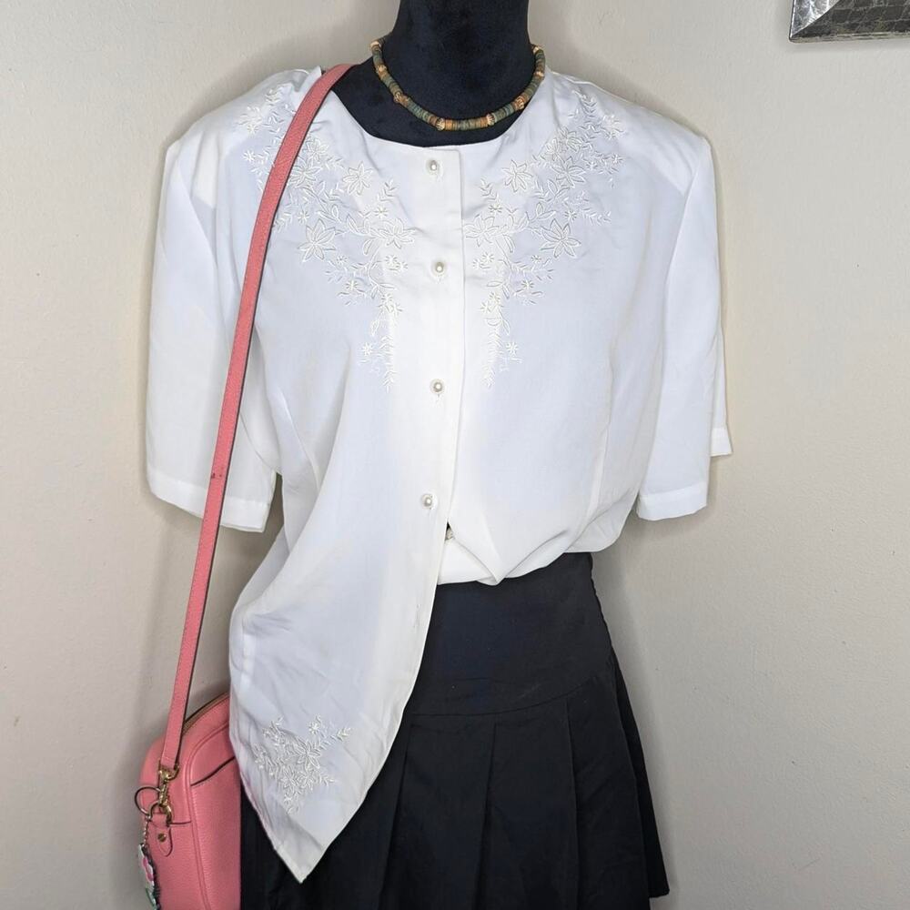 White sheer blouse 18w